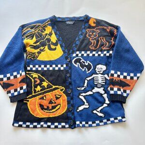 Vintage Knit JJ Browne Halloween Cardigan Sweater Womens Medium / Large